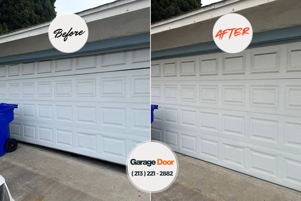 Before and after: garage door repair Benewah County